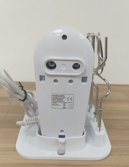 Cookworks Electric Hand held Mixer Whisk Egg Beater with storage dough hook cake
