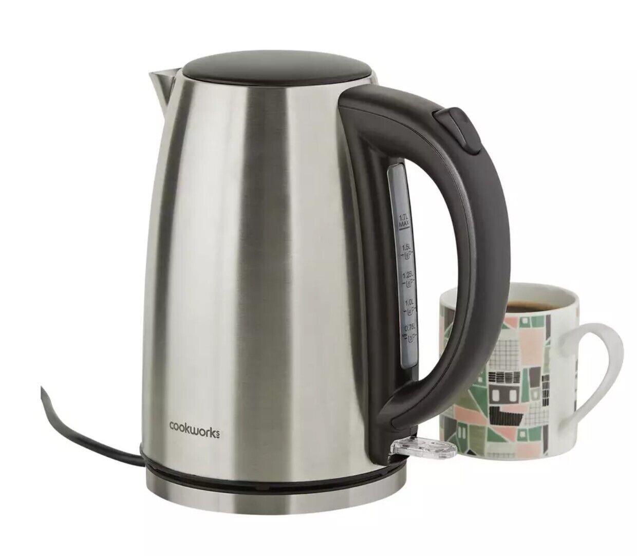 Cookworks Jug Kettle Boil Dry Protection  rapid boil - Brushed Stainless Steel