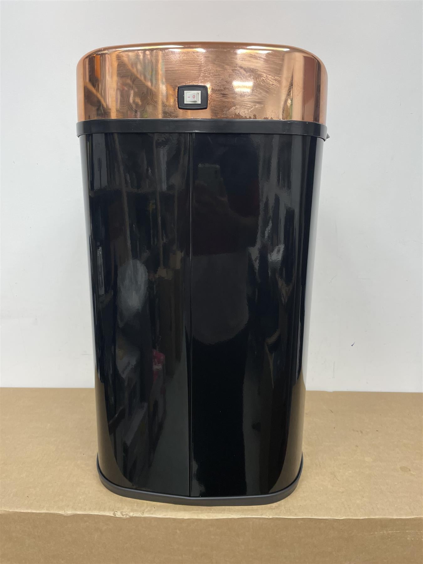 Tower 58L Square Sensor Bin Hands Free Opening - Rose Gold & Black