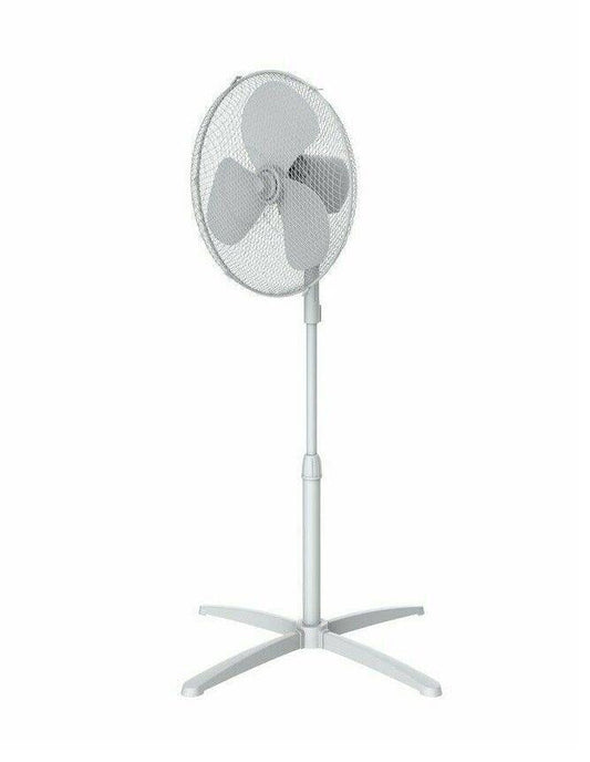 Challenge White Pedestal Fan - 16 Inch high speed fan 3 leaf quite plastic fan