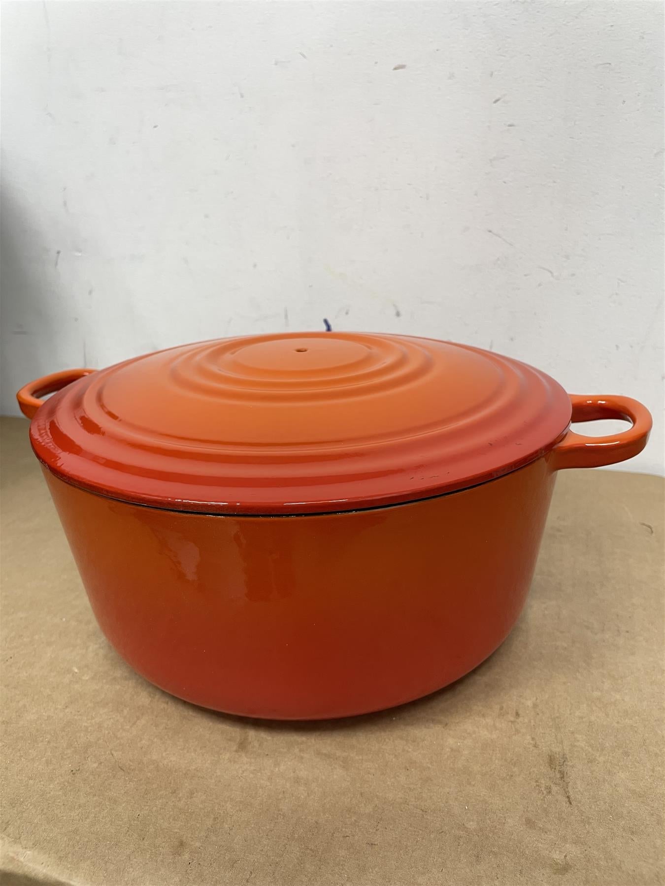 Habitat 3.3 Litre Cast Iron Casserole Dish Enamel Coated - Orange