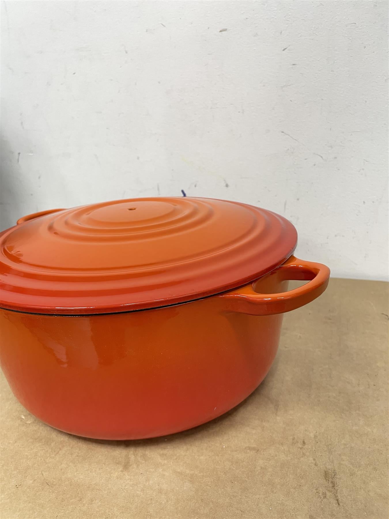 Habitat 3.3 Litre Cast Iron Casserole Dish Enamel Coated - Orange