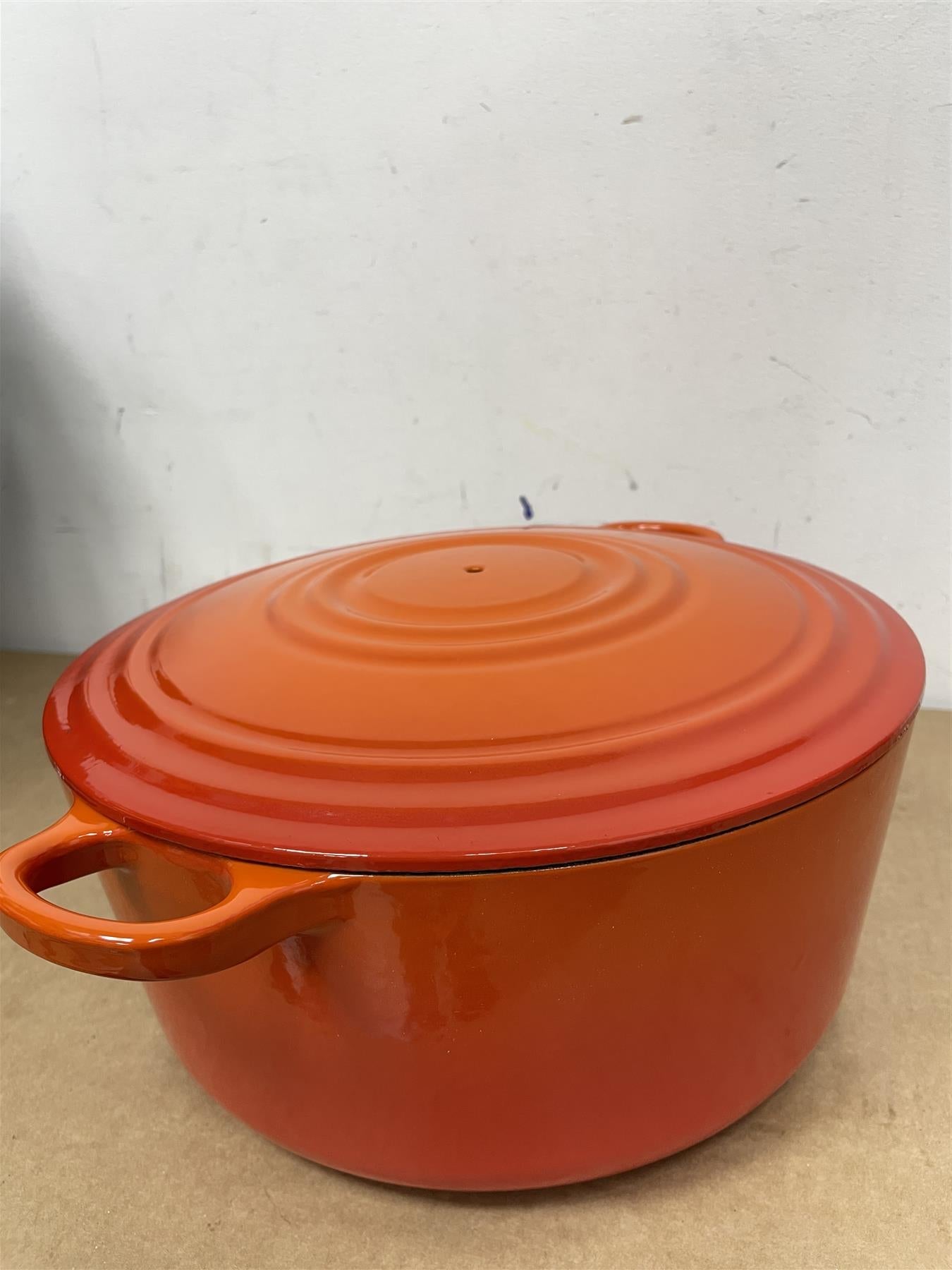 Habitat 3.3 Litre Cast Iron Casserole Dish Enamel Coated - Orange