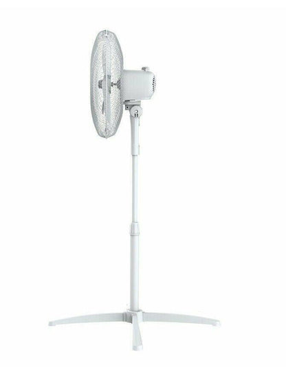 Challenge White Pedestal Fan - 16 Inch high speed fan 3 leaf quite plastic fan