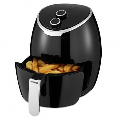 Tower Manual Air Fryer T17061 4L Kitchen Cooking Electric Healthy Chips Black