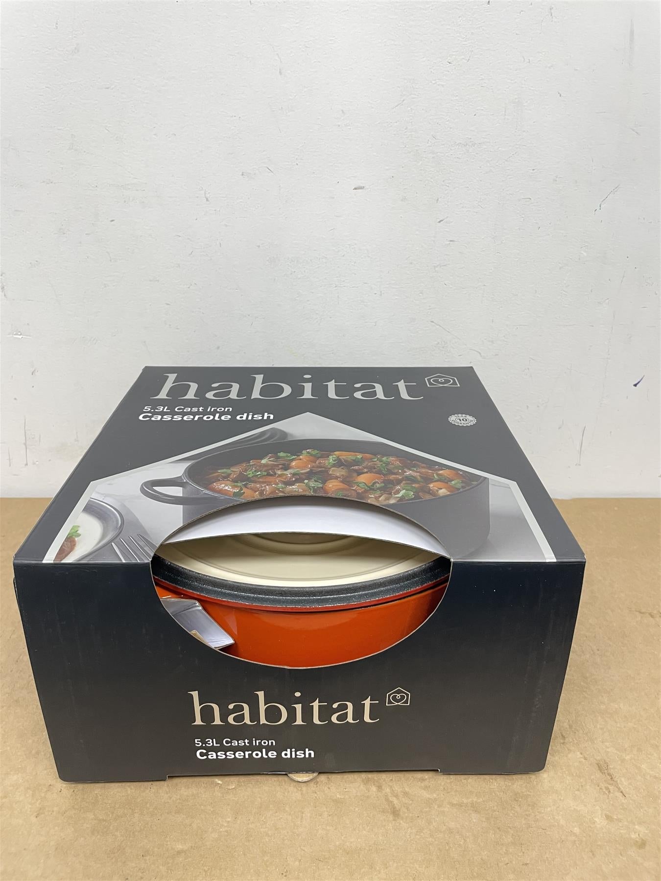 Habitat 3.3 Litre Cast Iron Casserole Dish Enamel Coated - Orange